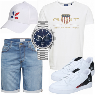 Outfit mit Weiß Sneaker/Leder Sneaker Adidas Originals "Street Style Outfit"