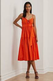 Bombana obleka Lauren Ralph Lauren oranna barva, 200962758