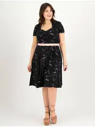 Black patterned dress - Women