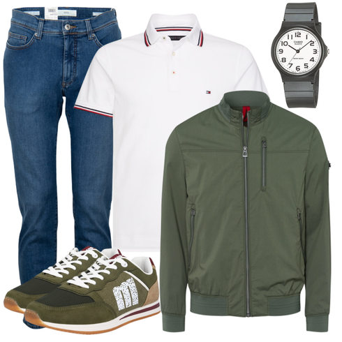 Weiß Poloshirt/Schlaghose Tommy Hilfiger kombinieren