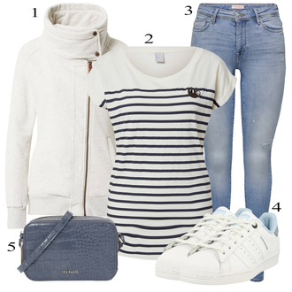 outfit mit Siva/Modra Ted Baker "Pokrivalo za pomlad"