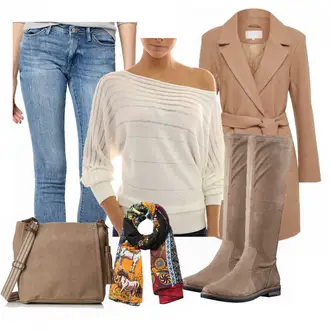 Outfit mit Schwarz Schal Desigual "Vila"