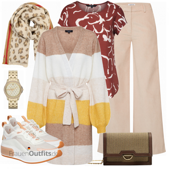 Outfit mit Beige Uhr Armani Exchange "Spring"