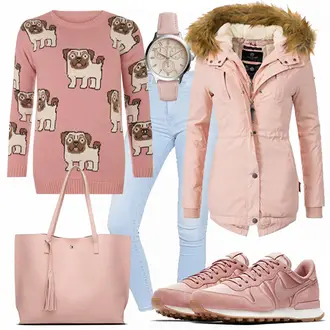 Outfit mit Beige Sneaker Nike "Mops"