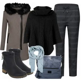 Winter Outfits Festlich mit Blau/DunkelBlau Diabetiker-Tasche/Gürteltasche/Mannstasche/Mini-Rucksack/Wasserdichte Tasche/Tragetasche Tom Tailor "ONLYshirt"Look: Uni, Indoor, Old Money, Elegant, Coole, Festlich, Punk, Premium