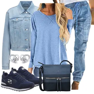 Langarm Outfit mit Hellblau/Blau Klassische Tunika/ausgefallene tunika/Sportliche Bluse/Bluse/Bluse Mit Kapuze/Tuniken-Shirt/SchlupfBluse/LangarmBluse/Einfarbige Bluse QAKEHU "Perfekt für den Frühling"