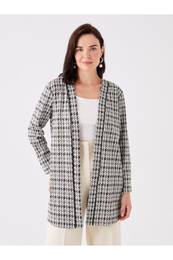 Women's Shawl Collar Patterned Long Sleeve Cardigan