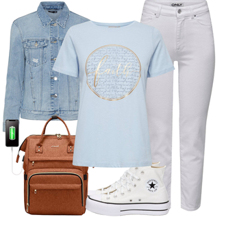 Bruiloft Outfit met wit/Crème/Zilver Canvas Sneaker/Lage Sneaker/Platte Sneaker/Sneaker met gaatjesmotief/Sneaker met Zijrits/Winter Sneaker Converse "Perfect voor de zomer"Look: Popconcert, School, Bruiloft