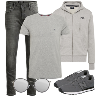 Outfit mit Grau Hoodie Superdry "Perfekt für die Freizeit"
