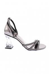 Bar-05-23y Women's Silver Stone Banded Goblet Heeled Shoes Platinum Mirro