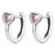 925 Sterling Silber Rosa Herz Ohrstecker Ohrschnallen,Herzförmige Ohrringe Für Frauen,Edel Silberschmuck,Geschenk zum Valentinstag
