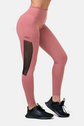 Women's Leggings Mesh leggings high waist old rose L