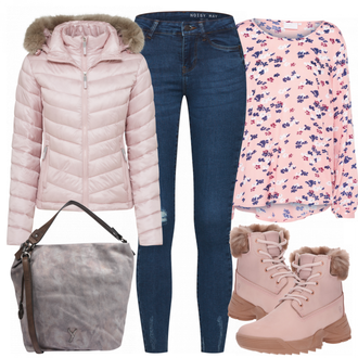 Outfit mit Grau Superdry "Flamingo"