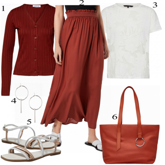 Festival Outfit s Červená/Hnědá/Tmavě červená Sukně do Délky Lýtka/Slavnostní Maxi Sukně/Dlouhá Sukně/Maxi Sukně/Středověká Sukně/Vintage Sukně maxi Only "Letní Look"Look: Bar, Koncert, Chatky, Festival, Zvláštní příležitosti, Matriční úřad, Narozeniny, 30. narozeniny