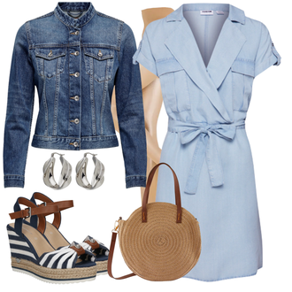Outfit mit Hellblau/Blau Kleid Große Größe/Tunika Noisy may "Sommer Bekleidung"