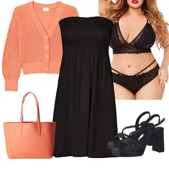 Outfit mit Orange/Rosa Große Tasche/Shopper-Tasche/Shopper Lacoste "Outfit für den Sommer"