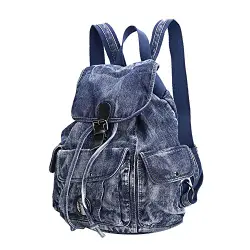 Genda 2Archer Unisex Informal Jeans Canvas Rucksack Universitäts Studenten Tasche (Blau)