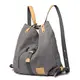 KONO Henkeltaschen Canvas Rucksack Damen Groß Handtaschen Anti Diebstahl Taschen Shopper Schultertaschen Multifunktional Umhängentaschen für Alltag Büro Schule Ausflug Einkauf Grau