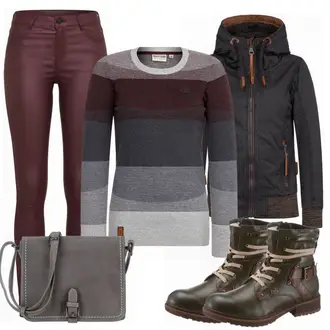 Outfit mit Grün Stiefel Rieker "FreizeitLook"