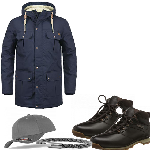 Blau Overall/Jacke Winter Parka !Solid kombinieren