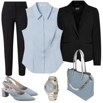 Elegante Outfits Schmal mit Hellblau Casual Hemd/Bügelfreies Hemd/Businesshemd/Business Hemd Mango "Eleganter Look"