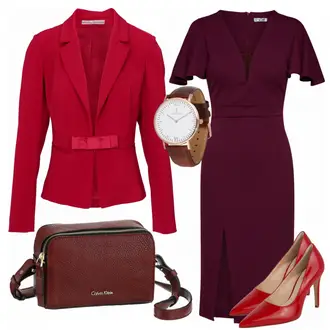 Outfit mit Rot High Heel Högl "CalvinStyle"