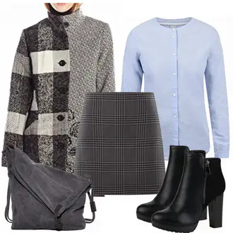 Mit Fransen Outfit mit Schwarz Lederjacke/Stiefel Mit Reißverschluss/High Heels Stiefel/Plateaustiefelette/Leder Stiefelette/Gefütterte Stiefelette/Klassische Stiefelette Stiefelparadies "BusinessLady"