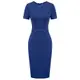 GRACE KARIN Damen Festliches Kleid Bleistiftkleid Business Kleid Brautjungfernkleid Cocktailkleid Etuikleid Dunkelblau CL011105-2_M