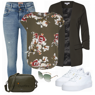 Outfit met wit Sneaker Puma "Modieus Vrijetijds Outfit"