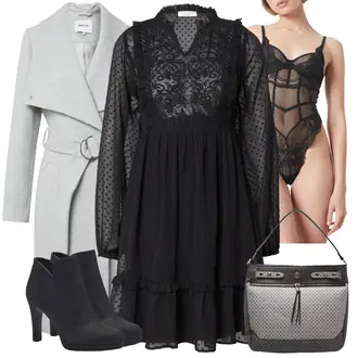 Outfit mit Schwarz/Dunkelgrau/Dunkelblau Gefütterte Stiefelette/Business-Schuh/SommerStiefelette Tamaris "Perfekt Für Den Herbst"