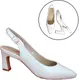 Stravers - Witte Leren Slingback Hakken Maat 35 Kleine Maten Trouwschoenen Trouwpumps