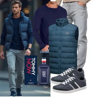 Ärmellos Outfit mit Blau/Hellblau/Dunkelblau Ärmellose Weste/Indoorweste/Langlaufweste/Funktionsweste/Kunstfaserweste/Leichte Weste/Wendeweste/Reitweste/Puffer Weste/Isolationsweste/Daunenweste Little Donkey Andy "Freizeit Outfit"