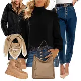 Outfiti s crnim "mom" trapericama image