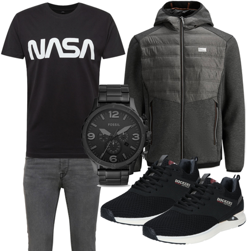 DunkelGrau/HellGrau/Grau Jeans Low Waist Jean/Winterjacke/Push up Jeans/ThermoJeans/Jeans mit Schlitz/Low Rise Jean/Slim Fit Jeans/Leder Schuhe/Lederjacke Only & Sons kombinieren