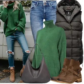 Mit Absatz Outfit mit Braun/Dunkelbraun/Grau SommerStiefelette/Flache Stiefelette/Leder Stiefelette/Western Stiefelette/Biker Boot/CowboyStiefel/Vintage Stiefelette wojas "Perfekt für die Freizeit"