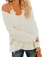 Astylish Damen Pullover, Damen Oberteile Strickpullover mit Fledermausärmel locker übergroße Pullover eignet Sich für Herbst, Winter und Frühling, Beige, M