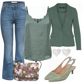 Outfit mit Grau High Heel UNISA "Stylischer Bürolook"