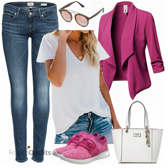 Outfit mit Rosa Sneaker Fitflop "Lässiges Alltagsoutfit"