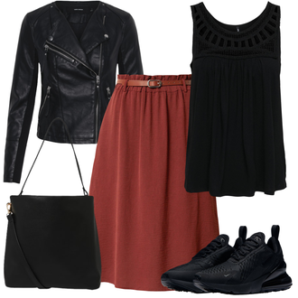 Outfit mit Schwarz Sneaker Low/Bequemer Schuh/gesundheitsschuh/Schuh Ohne Schnürsenkel/Schmaler Sneaker/Turnschuh ohne Schnürsenkel/Sommer Sneaker/Walkingschuh Nike Sportswear "Frühlingsoutfit"