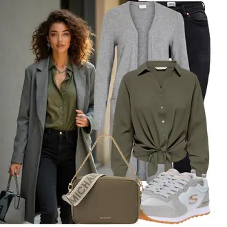 S zakovicama Outfit sa Crna Kožna Jakna/Zimska jakna/Traperice s Prorezom/High Waist Traperice/Push-up Traperice/Bikerske Traperice/Kožne Cipele/Termo Traperice Only "Moderna kombinacija za proljeće"Look: S zakovicama, Hodanje, Jahanje, Apres ski, Razonoda
