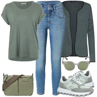 Smart Casual Outfit mit Grün/Dunkelgrün Strick Große/Kleid Große Größe/Parka große Größe/Short Große Größe/Boucle Strickjacke/Strickjacke Mit Fransen/Baumwoll Strickjacke/Strickjacke Gefüttert/Lange Strickjacken/Rundhals-Strickjacke/Kurze Strickjacke/Kurzarm Strickjacke/Stehkragen-Strickjacke/Sommerstrickjacke/Vintage Strickjacke/Winter Strickjacke/Wolle Strickjacke Only "Frühlings Outfit"Look: Uni, Boho, Französische, Mom, Outdoor, Skater, Smart Casual