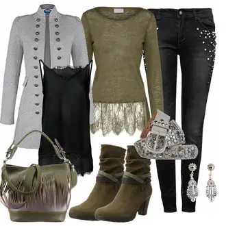 Outfit mit Grau/Silber/Braun Uhren Geschenkset/Uhrwerkzeug/Kettenuhr New Trend - Love for Accessories "Schickbequem"