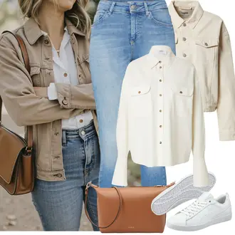 Outfit sa Plava/SvjetloPlava Hlače Jeggings/Traper Tajice/Skinny Hlače Only "Proljetni Outfit"