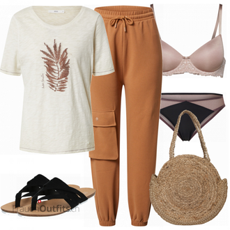 Outfit mit Beige Bh Calida "Lässiger Freizeit Look"