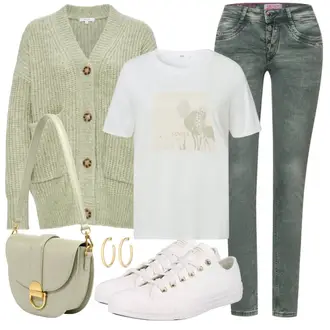 Hochzeit Outfit mit Weiß/Creme/Khaki Sneaker Low/Canvas-Sneaker/Leder Sneaker/Schmaler Sneaker Converse "Lässiger Freizeit Look"Look: Konzert, Schule, Hochzeit