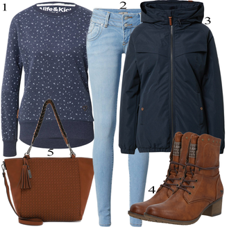 Kombinacije za zimu sa Plava Alife and Kickin, Crna Jakna za Kišu Alife and Kickin "Zimski look"
