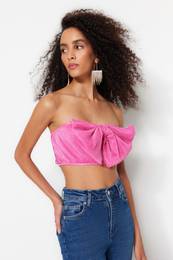 rov pleten texturovan crop top bustier