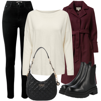 spitze Outfit mit Schwarz Stiefel Chelsea Boot Bullboxer "Cooles Winter Outfit"