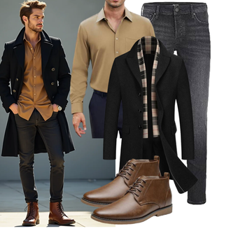 Musical Outfit mit Schwarz COOFANDY "Freizeit Outfit"Look: Freizeit, Laufen, Musical, Apres ski