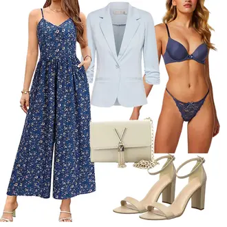 Hochzeitsgast Outfits Edel, Sportlich mit Hellblau Blazerjacke/Blusenblazer/Eleganter Blazer/Lässiger Blazer/Lederjacke für Männer/Kurzblazer/Baumwoll ­Blazer/Lederjacke/Boyfriend Blazer Fransa, Beige/Khaki/Braun Sandalette/Sandalen Mit Absatz/Sandalen Mit Blockabsatz The Drop, Weiß/Grün/Hellgrün/Beige Handytasche/Schulranzen/Schultertasche/Schultertasche/Umhängetasche/Brieftasche/Kleine Tasche valentino "Modischer Sommer Look"Look: Moderne, Boyfriend, Smart Casual, Edel, Glamourös, Preppy, Elegant, Schick, Classic, Stil, 20er Jahre, Nahtlos, Premium, High Society, Vintage, Indoor, Boho, Jungfrau